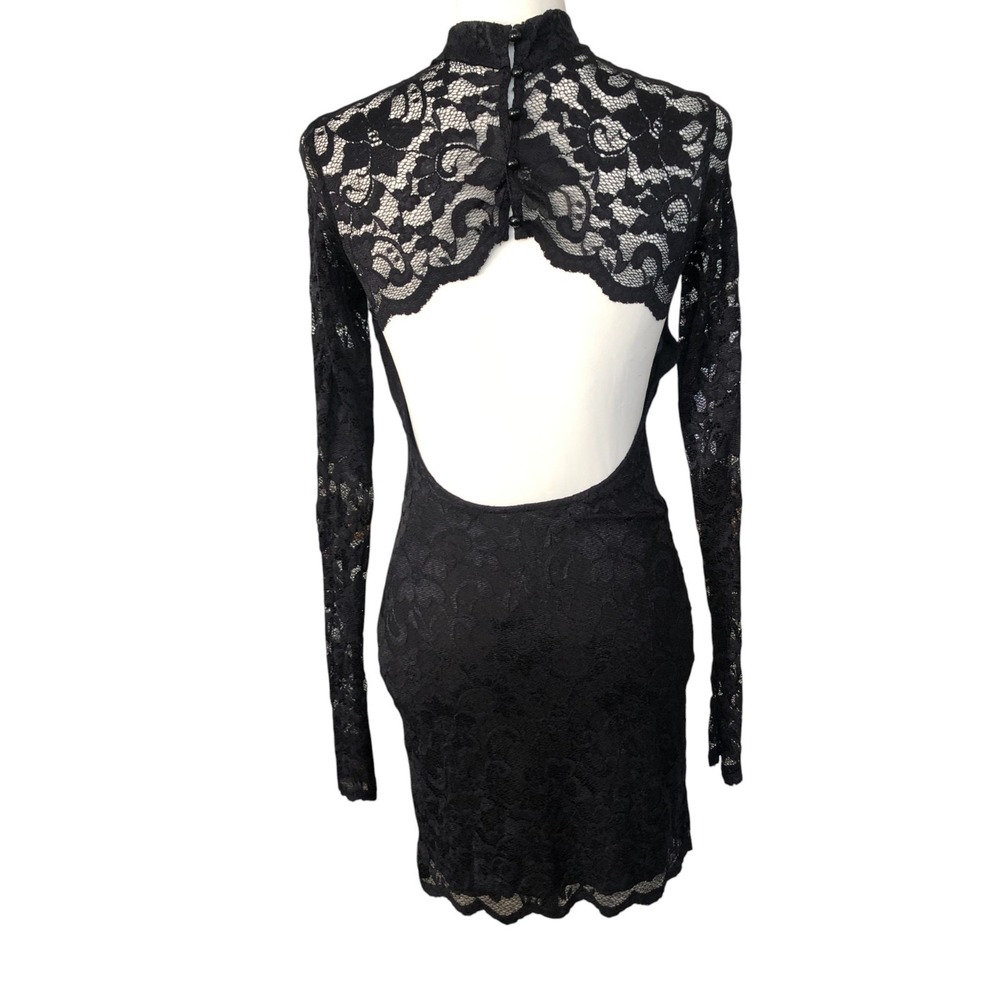 VTG Arden B Y2K Fairy Whimsigoth Cut Out Back Lace Mock Neck Party Dress NWT S - Picture 6 of 14